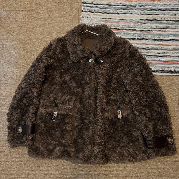 빈티지 양털 숏 코트 퍼 자켓 무스탕
