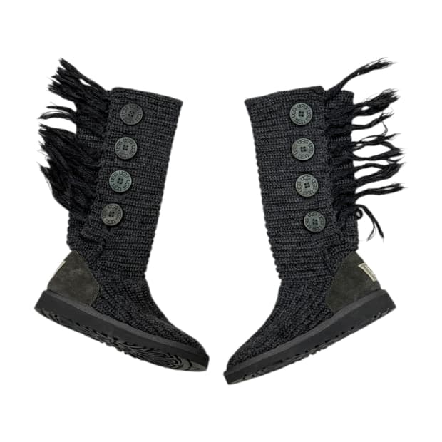 UGG 어그 태슬 니트 롱부츠 그레이 220