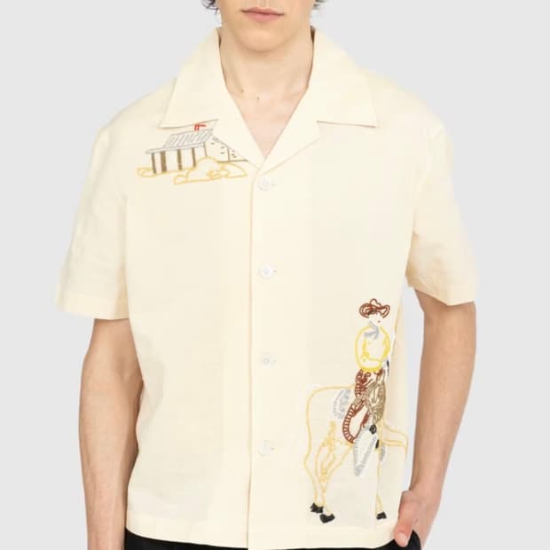 BODE BEADED COWBOY LINEN COTTON SHIRTS