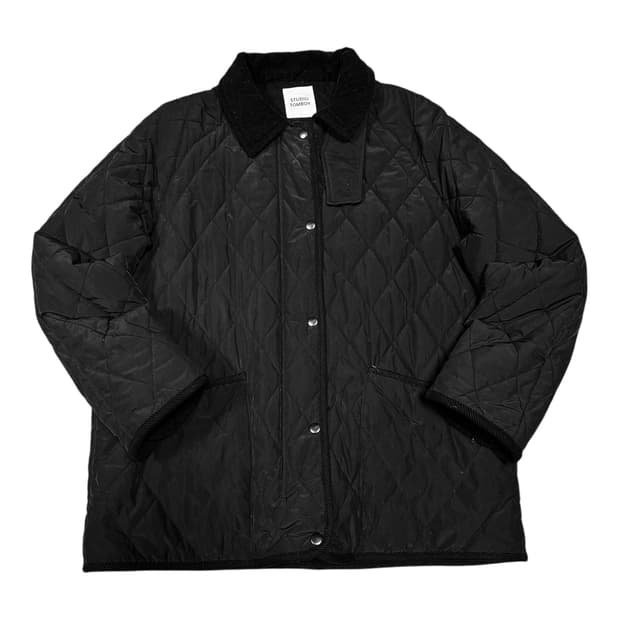 ✨ (바배) 스튜디오 톰보이 코듀로이 카라 퀄팅 블랙 자켓 