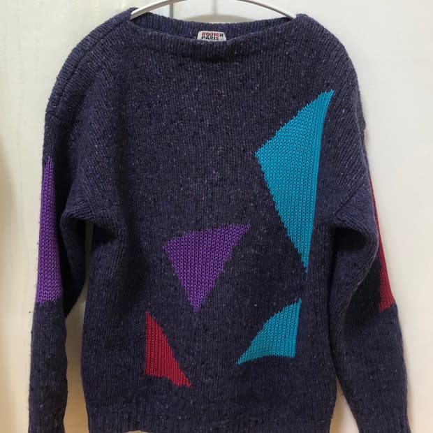 일본빈티지 퍼플 니트 하구미 모리걸st