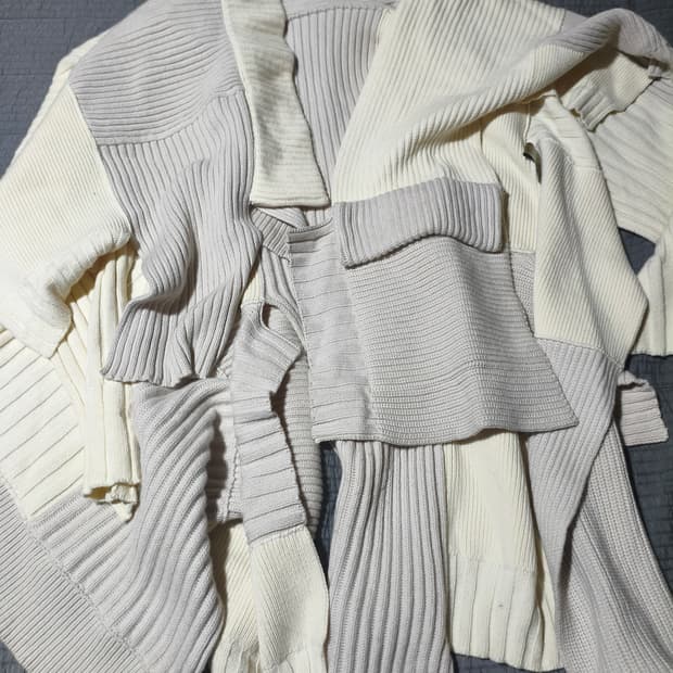 버버리 패치워크 니트 판초 숄  가디건