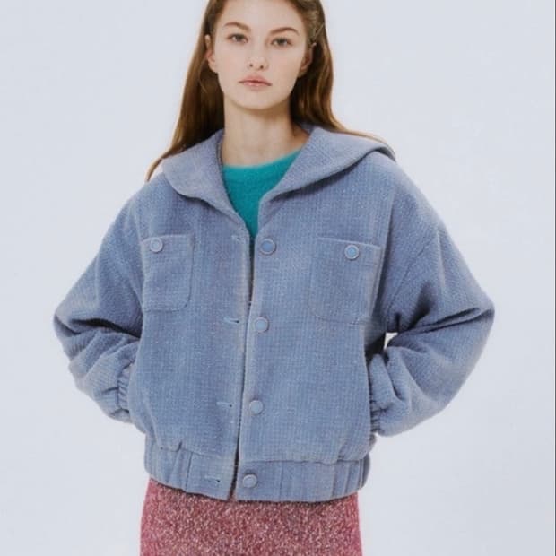 마가린핑거스 세일러 트위드 블루종 자켓 블루 플레따 st