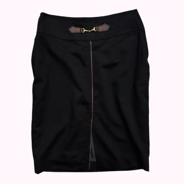 buckle detail black tulip skirt