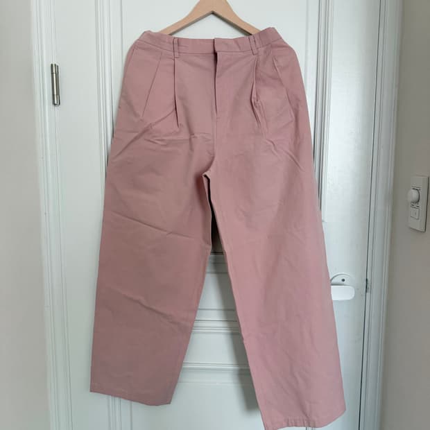 핑크 와이드 밴딩 팬츠