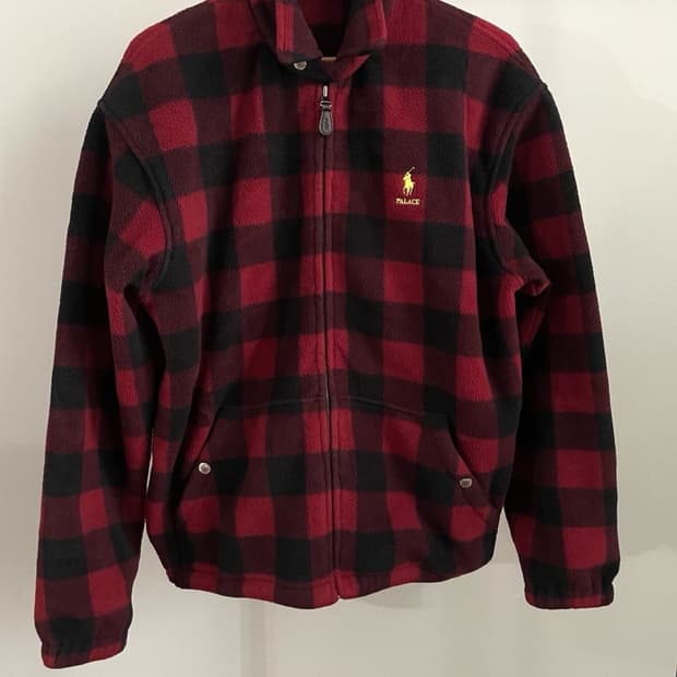 팔라스 x 폴로 체크 플리스 자켓 레드