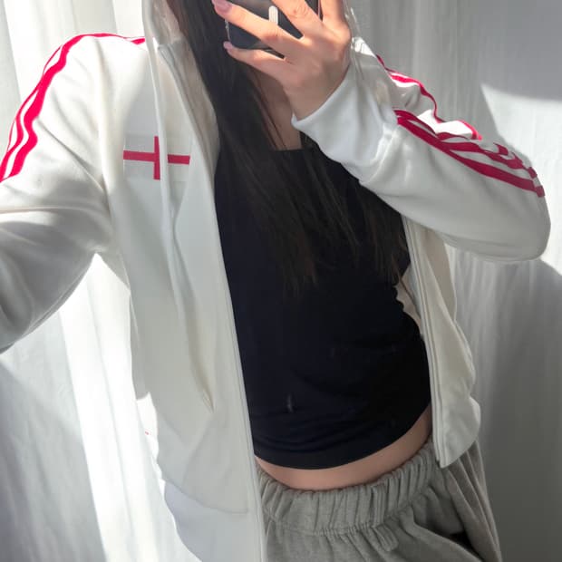 Adidas 아디다스 잉글랜드 화이트레드 후드트랙탑