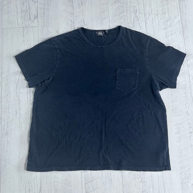 RRL 인디고 져지 포켓 티 블랙 XXL
