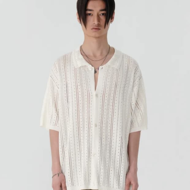 마틴플랜 falling leaves Half Knit shirts