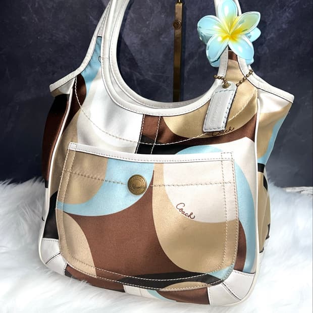 Coach Aqua Marin Summer Patchwork Hobo