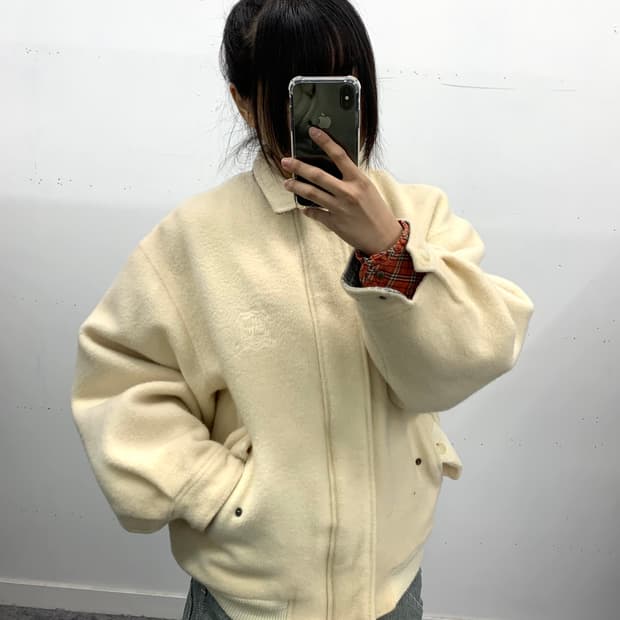 90s 아이보리 울 봄버