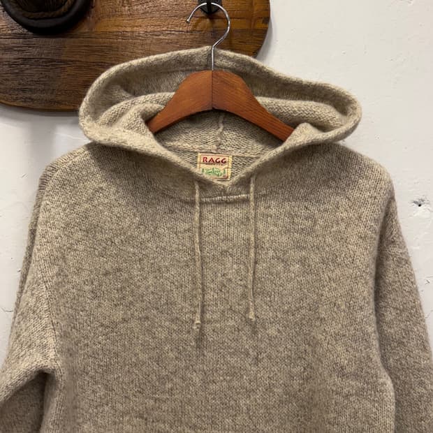 M) USA Ragg Wool Knit Hoodie