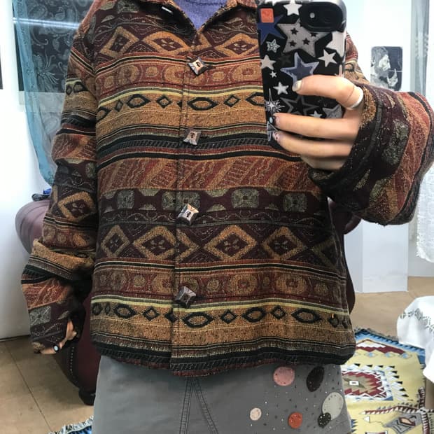 White stag 빈티지 에스닉패턴 자켓 