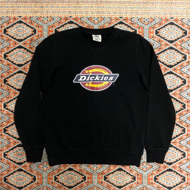 디키즈 시그니처로고 블랙 기모 맨투맨 여성S