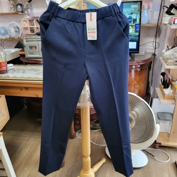 549 ) 새것 스파오 밴딩스판세미슬랙스 네이비s m 44 55 스판짱