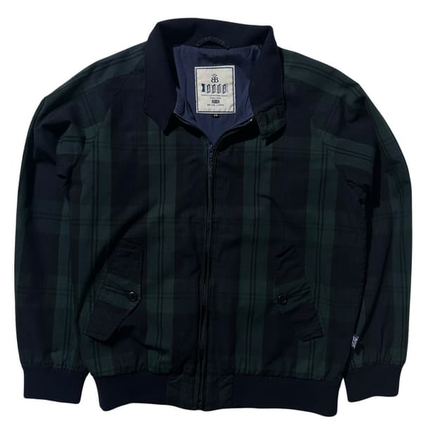 바라쿠타 G9 블랙와치 타탄체크 헤링턴 블루종 자켓