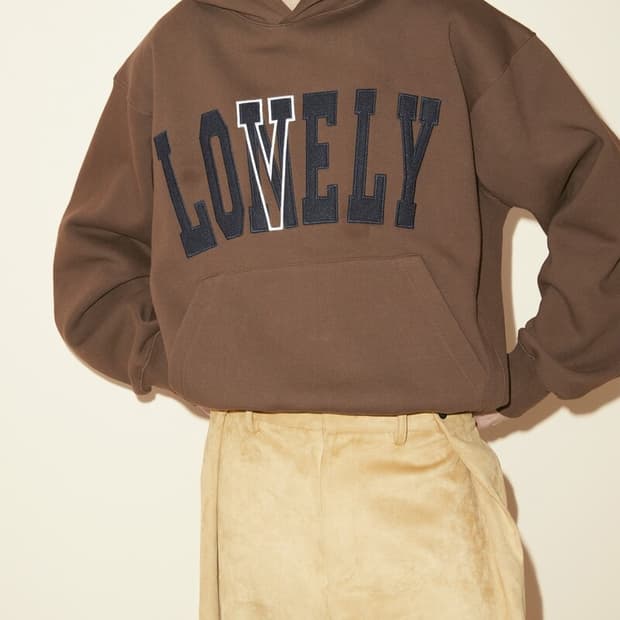 노앙 론리 러블리 LONELY/LOVELY FELT 후드티 브라운