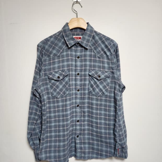 랭글러Wrangler 체크 셔츠 M - S84
