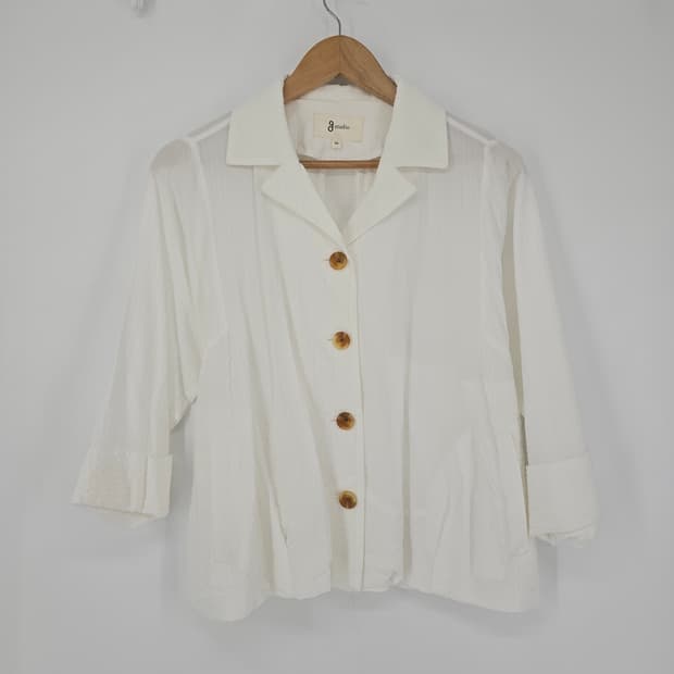 g studio 화이트 7부 소매 여름 자켓 블라우스 55