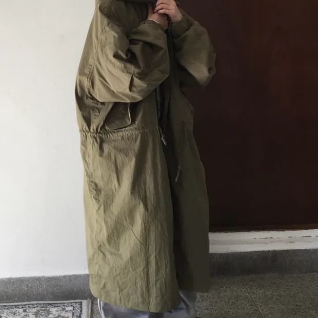 오버핏 피쉬테일 개파카 야상 - 카키