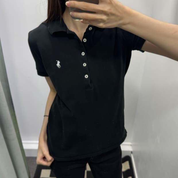 폴로 슬림핏 pk 반팔 티셔츠 블랙
