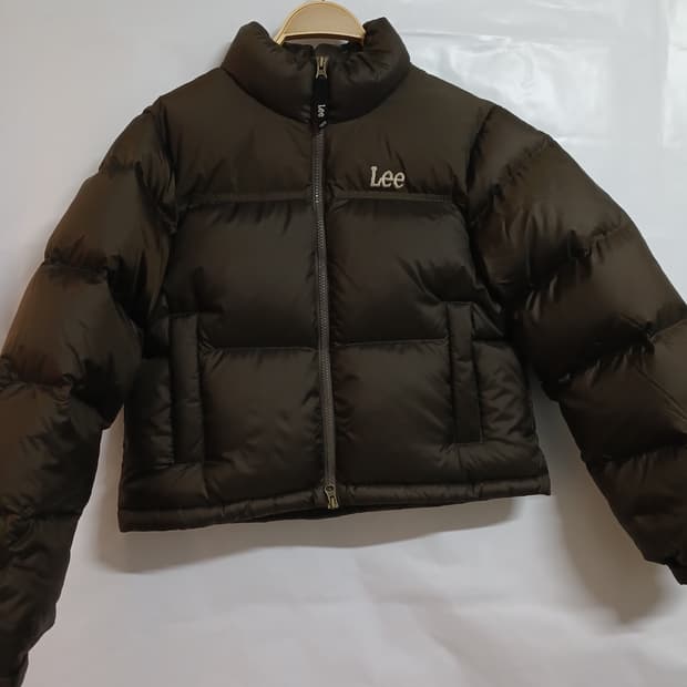 (새상품,S,90)Lee 리 우먼 크롭 숏 다운 브라운