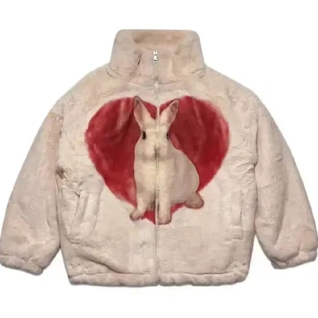 카터 래빗 하트 퍼자켓 (베이지)