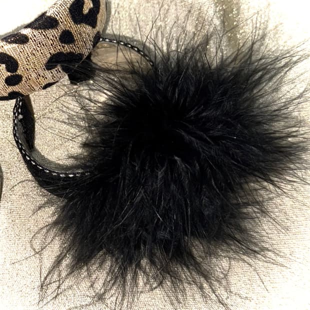 레어 갸루 펑크 블랙 퍼 뱅글 팔찌