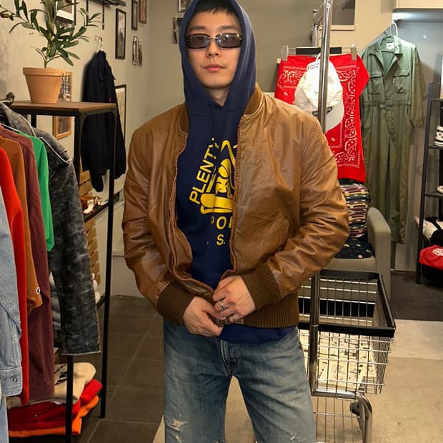 90’s Japanese leather boomber  jacket