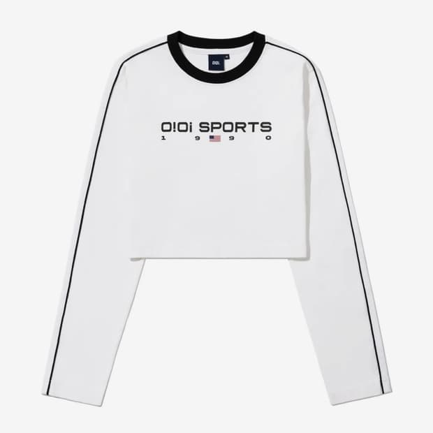 오아이오아이 스포츠 크롭 롱슬리브 티셔츠 S