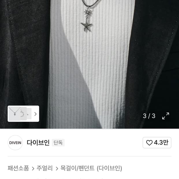 다이브인 목걸이