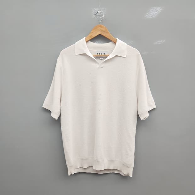 솔리드옴므 카라 반팔 니트