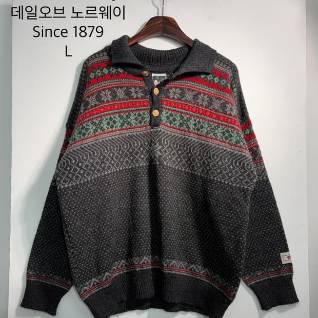 [L] Dale of norway 데일오브노르웨이 반집업 니트 울100%