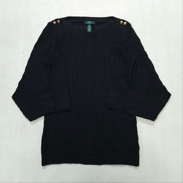 로렌 랄프 로렌 케이블 니트 M 블랙