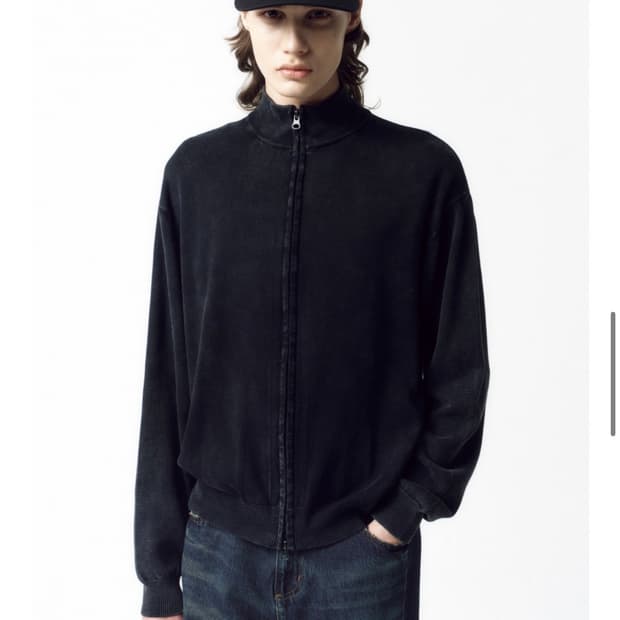 인사일런스 스톤 워시드 니트 집업