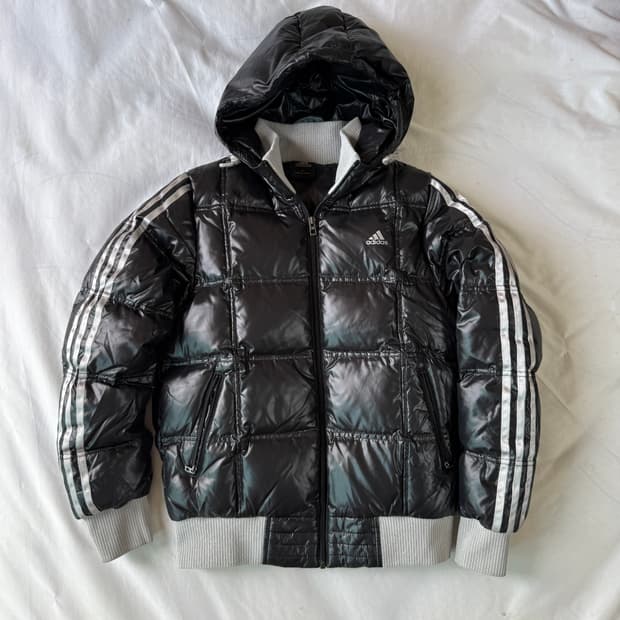Y2K 아디다스 글로시 밴딩 구스다운패딩 S