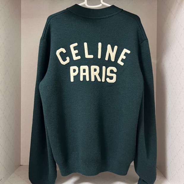 셀린느 CELINE PARIS 니트 백로고 가디건 L
