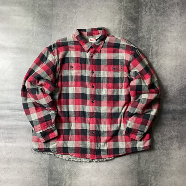 WRANGLER 랭글러 빈티지 셰르파안감 체크 플란넬 체크자켓