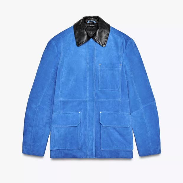 자라 오버사이즈 스웨이드 콤비 재킷