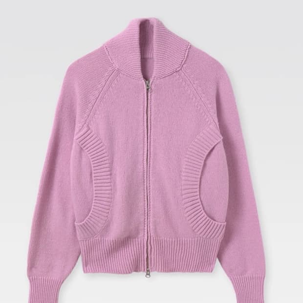 기마구아스 yala jacket 니트 집업 핑크