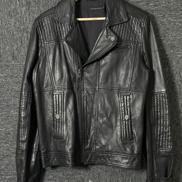 Calvin Klein 가죽 자켓 블랙 L