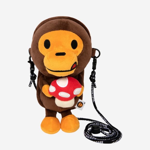 BAPE 베이프 베이비 마일로 플러시 모바일 백 브라운