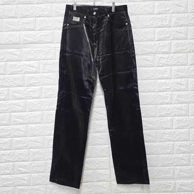 택포) LEEY 블랙 광택 팬츠 28인치