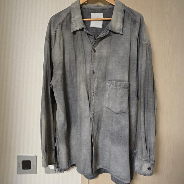 안셀름 에이징 샴브레이셔츠 블랙