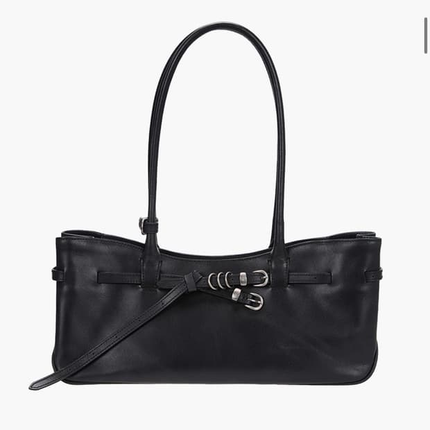 GRANDMA USED SHOULDER BAG_black pull-up