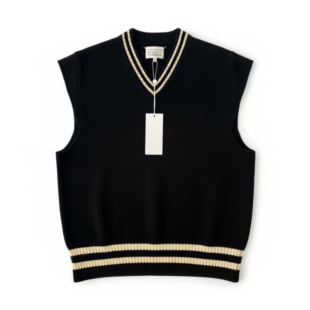 메종 마르지엘라 정품 2021 FW 블랙 니트 조끼 새상품
