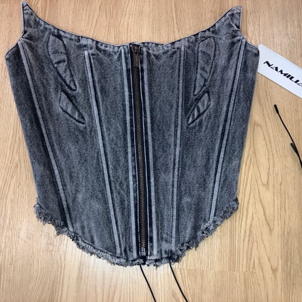 나밀리아 데님 코르셋 블랙 L