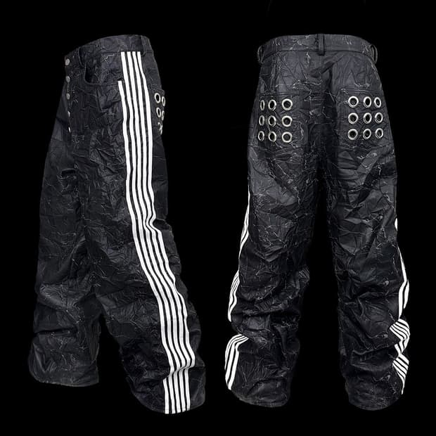 DND4DES Five-Stripe Crinkled Eyelet Pant