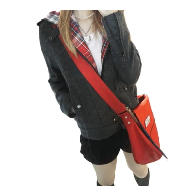 그레이 체크안감 후드집업 자켓 펑크 빈티지 