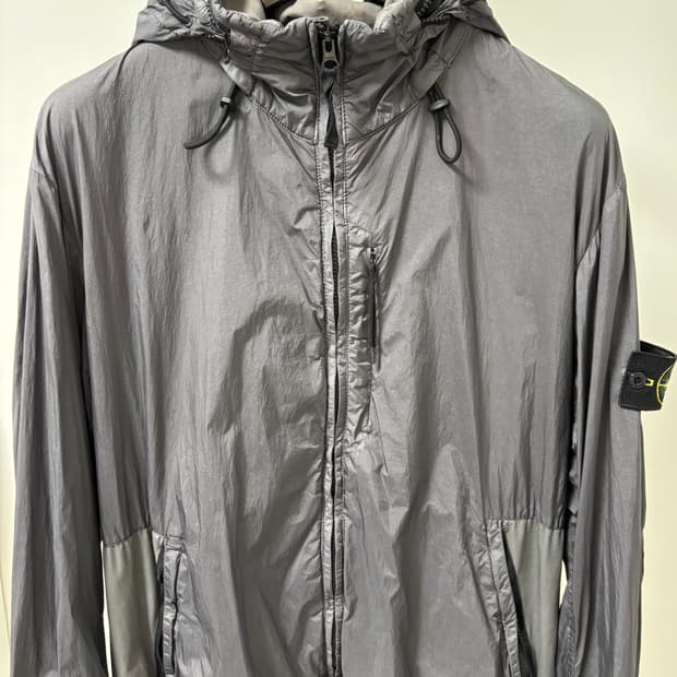 Stone Island 가먼트다잉 크링클랩스 나일론 자켓 그레이